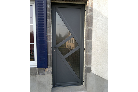 Porte d'entrée aluminium avec vitrage décoratif Riom