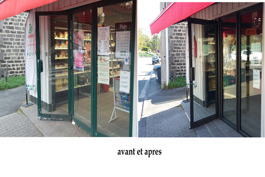 >Remplacement vitrine de magasin d’alimentation -  Vichy